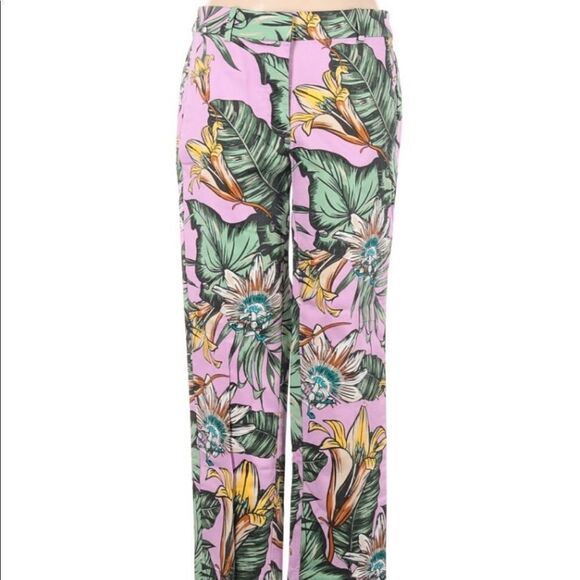 💚 Tropical Print Pants J.Crew Factory - Picture 1 of 2